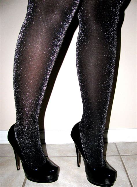 Glitter Tights For The Holidays Fashion High Heels Stockings Lace