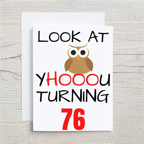 76th Birthday Card Funny 76th Birthday Card 76th Birthday T Idea