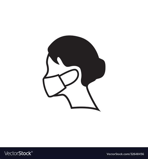 Woman Wearing Face Mask Icon Design Template Vector Image