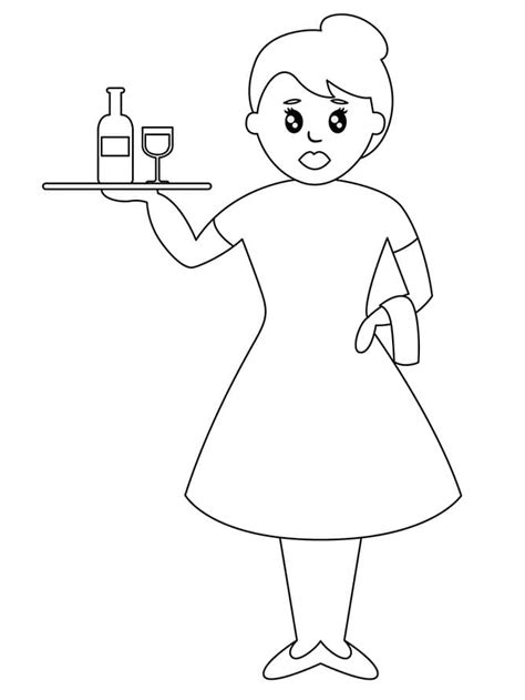 Waitress 5 Coloring Page Printable Coloring Page For Kids Coloring Home