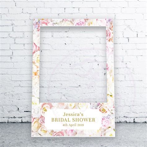 Bridal Shower Selfie Frame Printed Bridal Shower Floral Etsy Etsy