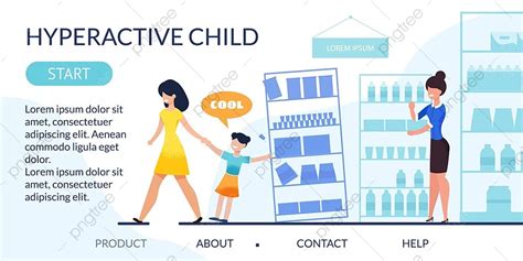 Flat Landing Page Reveal Hyperactive Child Problem Banner Template