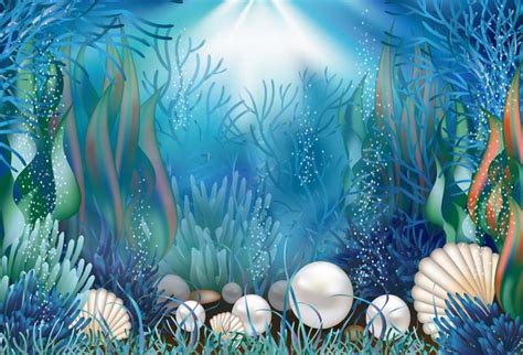 Buy Aofoto 10x7ft Fairytale Undersea Pearl Shell Backdrop Deep Sea S