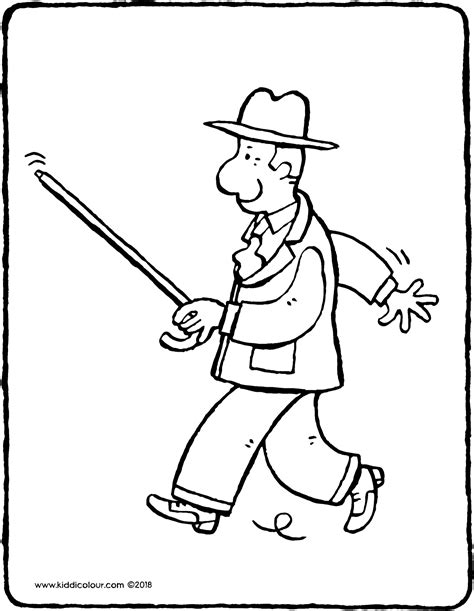 oude man met wandelstok kiddicolour