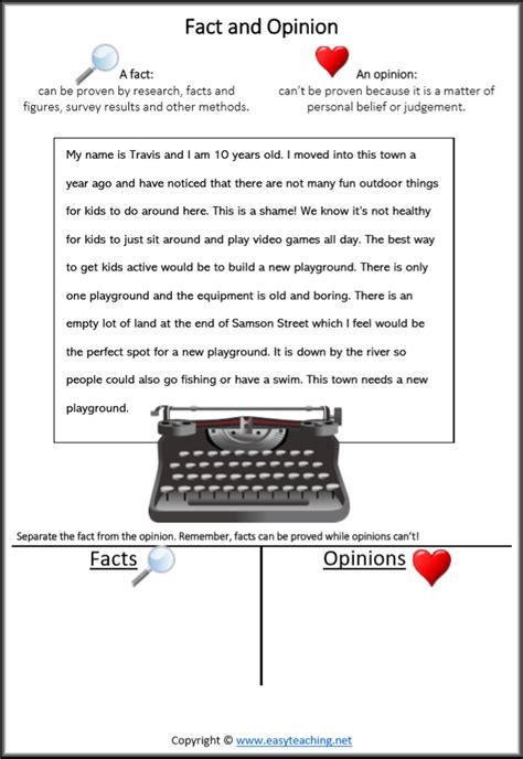 Fact Vs Opinion Worksheets Reading Passages • Reading