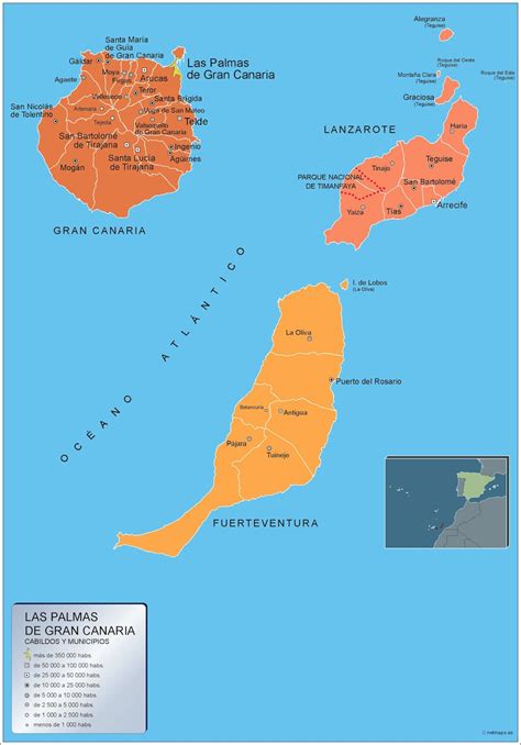 Mapa Municipios Las Palmas Gran Canaria Vector World Maps