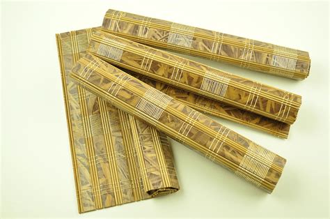 Bamboo Placemats Pack Of 4 Handmade Table Mats Natural Chunky Etsy