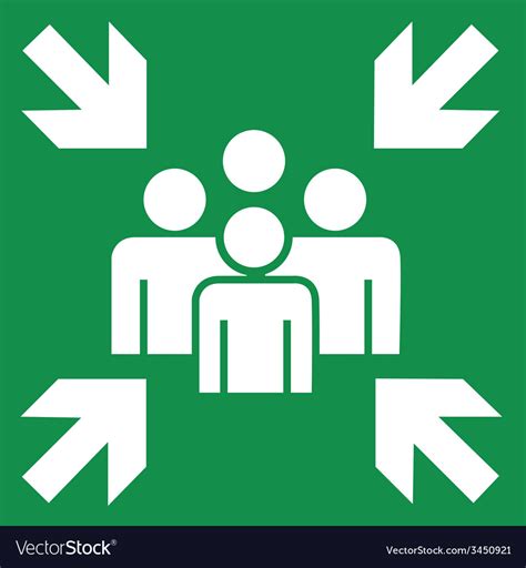 Fire Evacuation Meeting Point Sign Royalty Free Vector Image