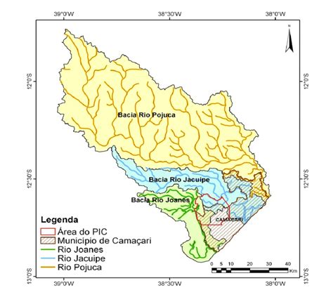 mapa das bacias hidrográficas dos rios jacuípe joanes e pojuca e download scientific diagram