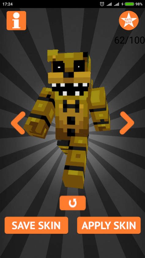 Large database of minecraft skins,search skin by username or color, sorting by ratings, format and models, browse skins in 3d and 2d previews. Skins FNAF for Minecraft PE for Android - APK Download