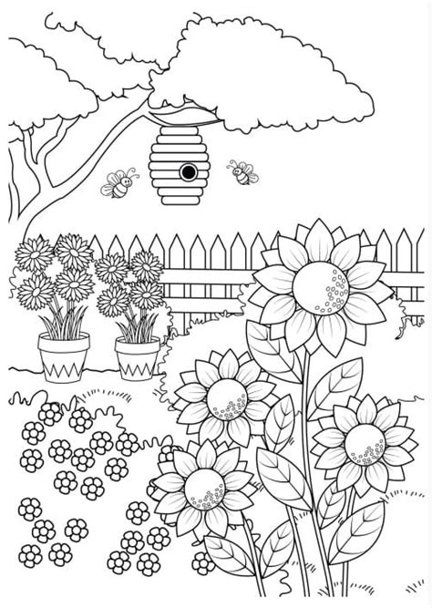 Desenhos De Jardim De Flores De Desenho Animado Para Colorir E Imprimir Images And Photos Finder