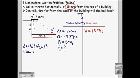 Two Dimensional Motion Example Problem 1 Youtube