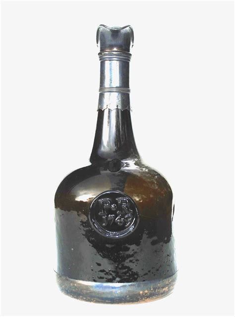 Important Silver Mounted 1749 English Dated Sealed Wine Bottle