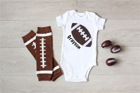 Baby Football Onesie Baby Outfit Personalized Baby Football My Etsy