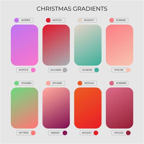 Set Of Christmas Gradient Color Palette 35563986 Vector Art At Vecteezy