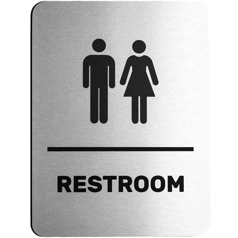 Buy Brushed Aluminum Unisex Restroom Sign Men And Women Modern