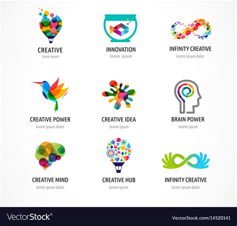 Creative Digital Abstract Colorful Logos Vector Image