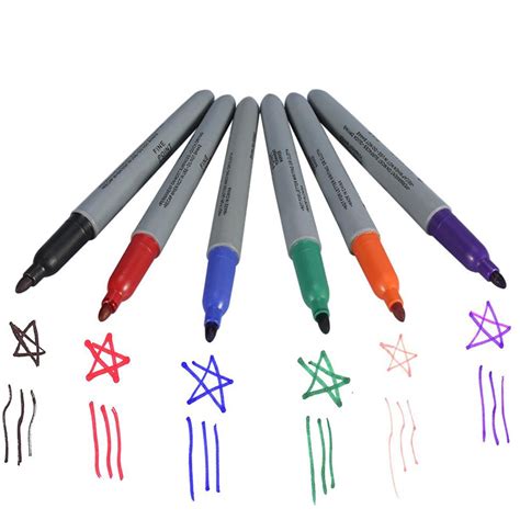 6pcs Colorful Waterproof Tattoo Skin Marker Pens Plastic Non Toxic