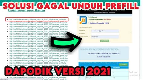 Bagaimana cara download prefill dapodik versi 2021.e?, untuk melakukan generate prefill dapodik versi terbaru 2021.e di 8. Solusi Gagal Unduh Prefill Dapodik 2021 - YouTube