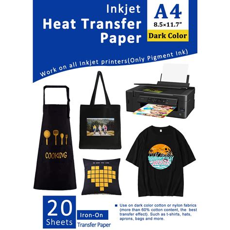 Heat Transfer Paper For Dark Fabric Inkjet Iron On Transfers For T