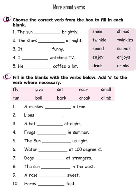 Ukg/gr.1 letter worksheets pdf file. Grade 2 Grammar Lesson 12 More about verbs | Grammar ...