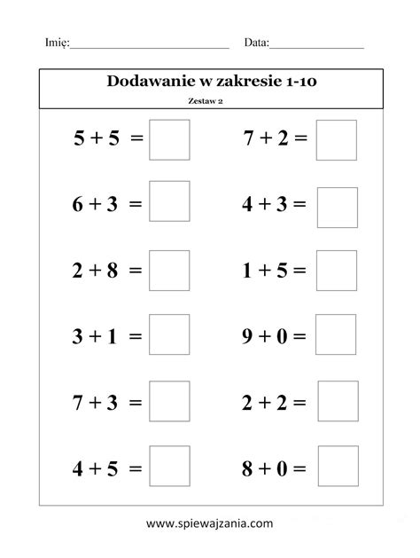 Karty Pracy Dodawanie Do