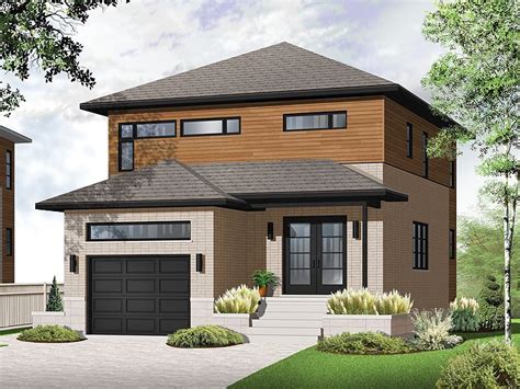 The color scheme for this house is mainly gray, white Modern House Plans | 2-Story Contemporary Home Plan fits ...