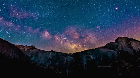 Milky Way Over Mountains Wallpaper Mobile And Desktop Background