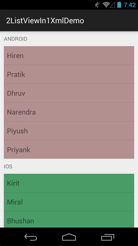 Android How To Display Listviews In One Activity One After The Other Stack Overflow