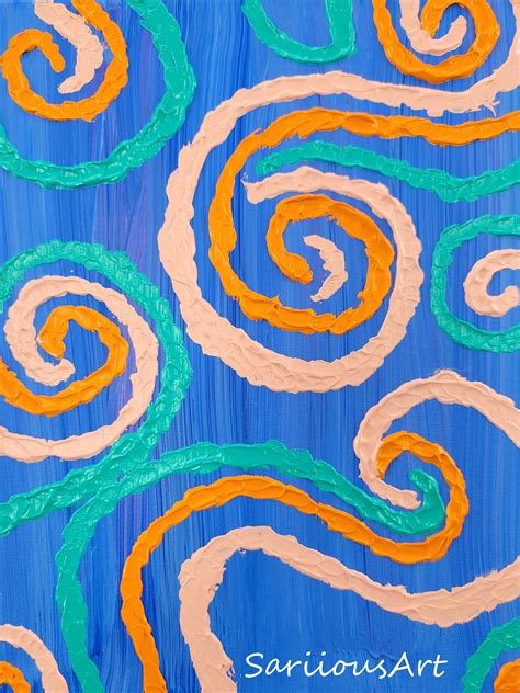 Swirls And Twirls Original Painting Textured Art Wall Art Etsy