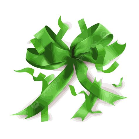 Green Ribbon Sticker Clipart Green Ribbon Bow Isolated On White