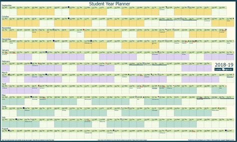 The planner is laid out in a standard format with two months per page and also includes the corresponding week number for every week. Student Year Planner 2019 - 2020 | Lunarorganics.com