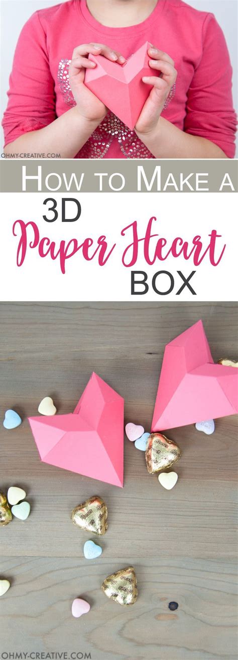 How To Make A 3d Paper Heart Box Paper Valentine Free Printable