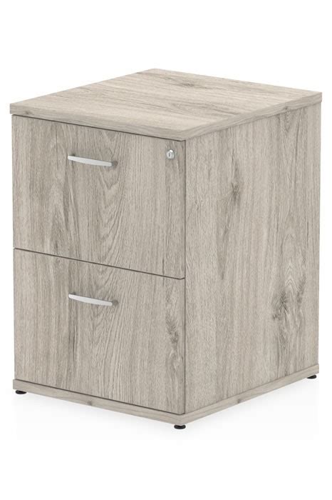 Royce smokey brown wood 2 drawer file cabinet (23.5 in. Grey Oak Two Drawer Filing Cabinet - Lockable - H800mm x ...