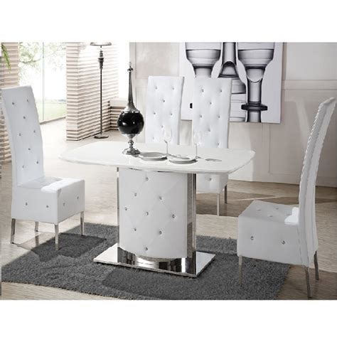 Freshen up your dining room with sterling furniture's collection of white dining chairs. Serene White Marble Finish Dining Table And 4 Chairs 21371