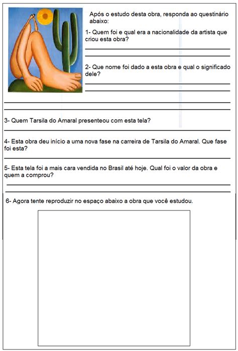 Atividades De Artes Tarsila Do Amaral