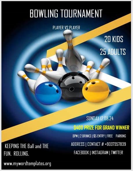 10 Free Awesome Bowling Flyer Templates My Word Templates