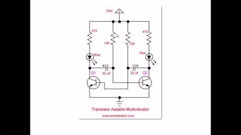 Simple 2 Transistor Led Blinker Circuit Youtube