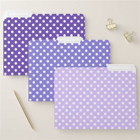 Modern Purple Polka Dot File Folder Zazzle