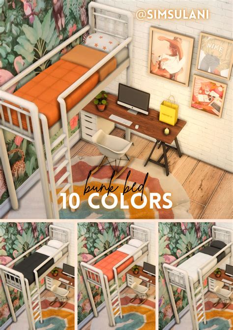 Bunk Bed Sims 4 Bedroom Sims House Sims 4 House Design