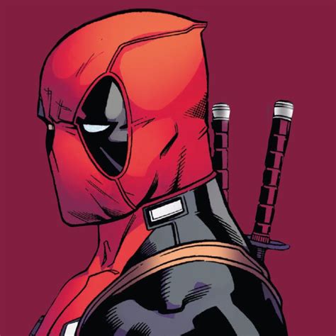 The Deadpool Is Wearing A Red Mask And Holding Two Swords In His Right Hand