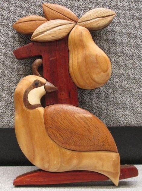 Partridge Pear Tree Intarsia Woodworking Wooden Art Intarsia