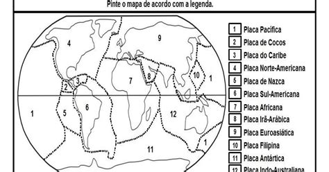 PLACAS TECTÔNICAS PARA COLORIR II Suporte Geográfico