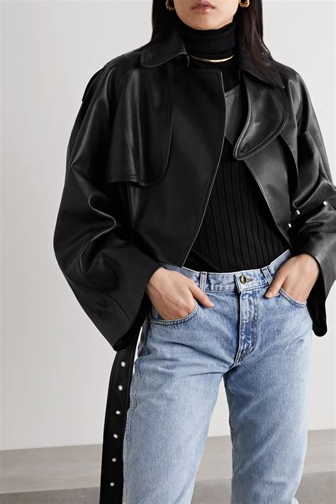 Shop women's leather jackets and see our entire collection of women's casual jackets and more. Black Krista oversized belted leather jacket | Khaite ...