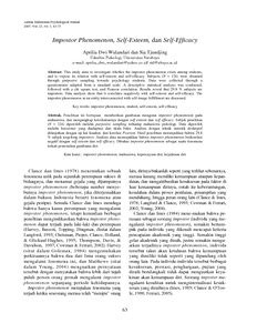Impostor Phenomenon, Self-Esteem, dan Self-Efficacy - Ubaya Repository