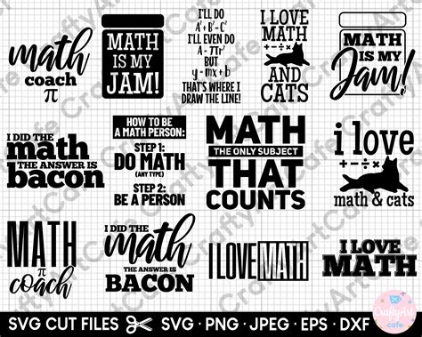 Math Teacher Svg For Shirts Cricut Cut File Bundle Funny Math Etsy