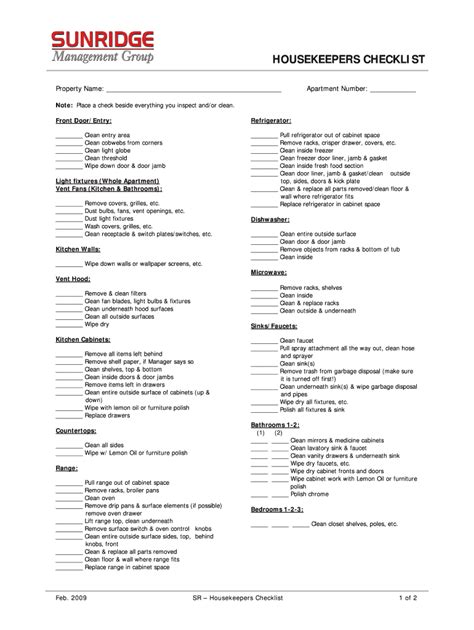 Hotel Housekeeper Checklist 2020 2021 Fill And Sign Printable Template Online Us Legal Forms
