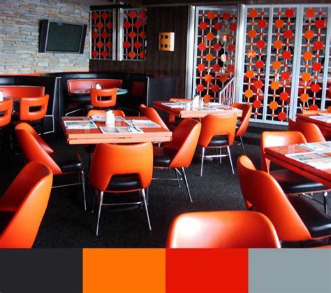 Orange Pop Dining Area Interior Design Restaurant Designinvogue