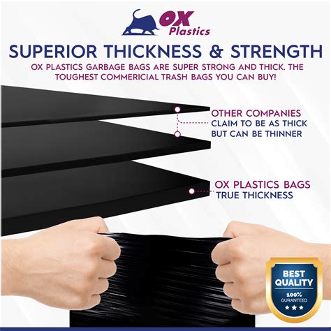 60 Gallon Extra Large Contractor Trash Bags 3 Mil Durable Heavy Duty