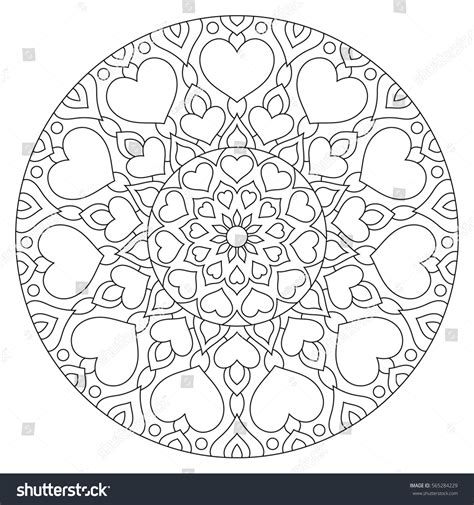 Super coloring has a whopping 370+ free mandala coloring pages in categories such as tibetan, celtic, floral, abstract, star, geometric, native american, animal, easter, halloween, christmas, and more. Flower Mandala Hearts Coloring Page Valentines Stock ...